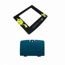 New TEAL Game Boy Color Battery Cover  Pokemon Pikachu Screen GBC