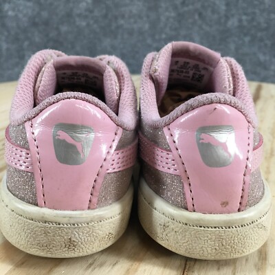Puma Shoes Youth 10 Vikky Sneakers Pink Low Top Round Toe