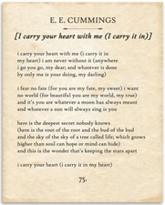 E E Cummings - I Carry Your Heart - 11x14 Unframed Typography Book Page Print