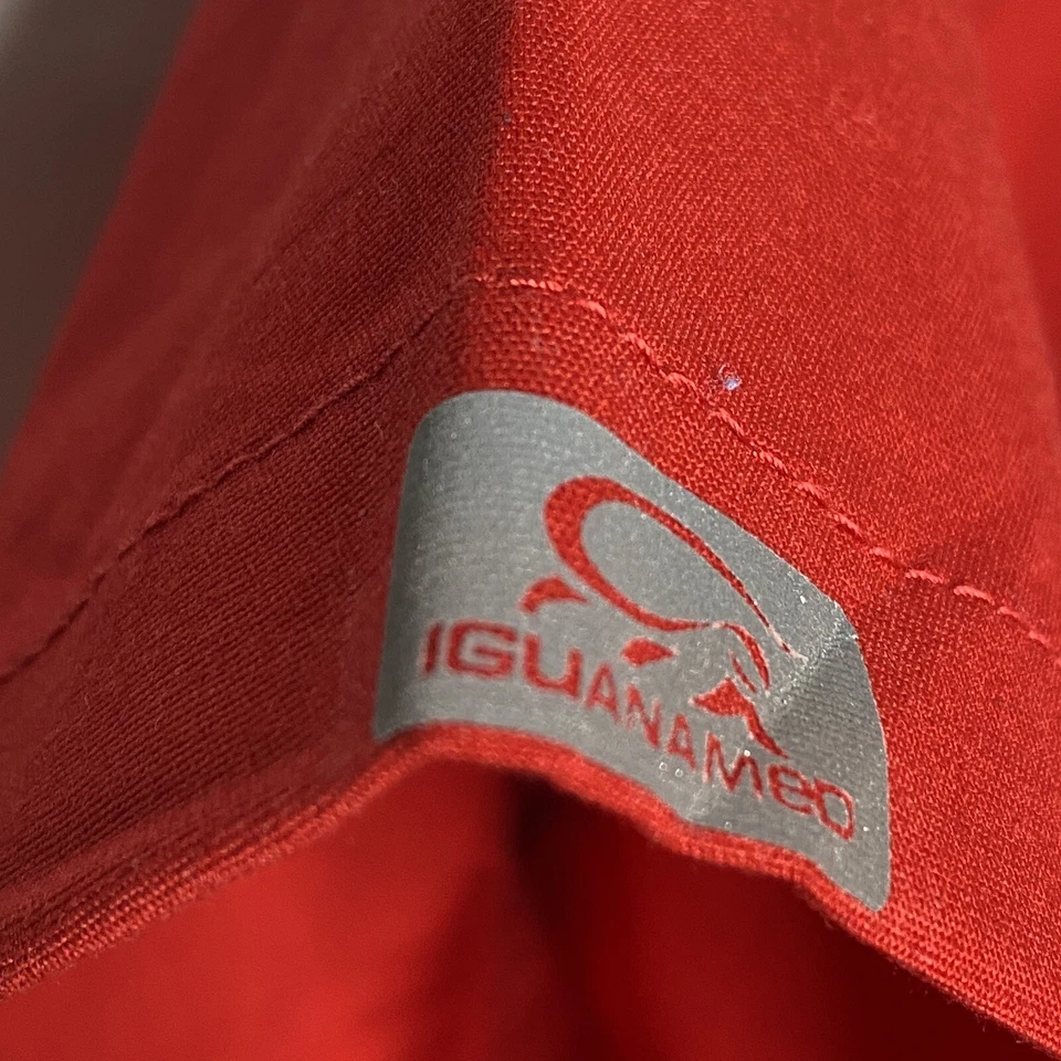 IguanaMed Scrubs Top Women S Red A Front Pocket Short Sleeve - Image 4 of 4