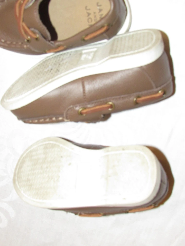 Janie and Jack 男孩 棕色 船鞋 乐福鞋 学步儿童 尺码 5 和 6 (2 双) — 第 4/4 张图片
