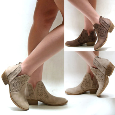 brown cutout booties