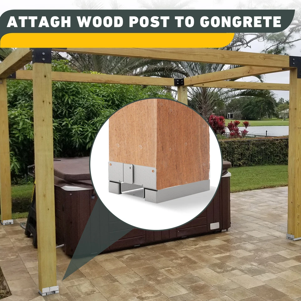 20Pcs 4x4 Concrete Deck Post Anchor Base Adjustable Metal Post Bracket Post Base - Image 3 of 4