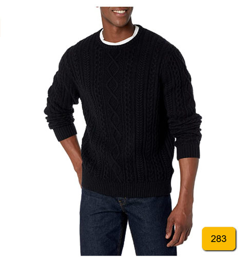 Midweight Fisherman Sweater Black 