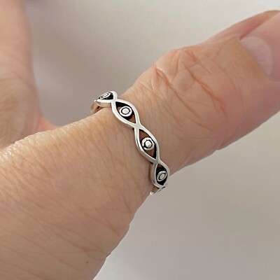 Sterling Silver Eternity All Seeing Eye Ring, Silver Rings