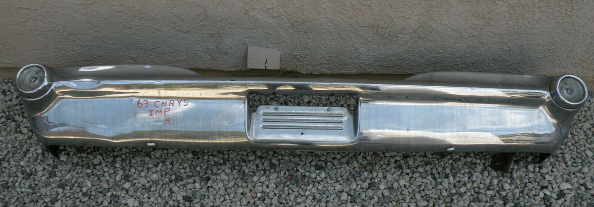 X CHRYSLER IMPERIAL NEW TRIPLE PLATED CHROME REAR BACK BUMPER 1963