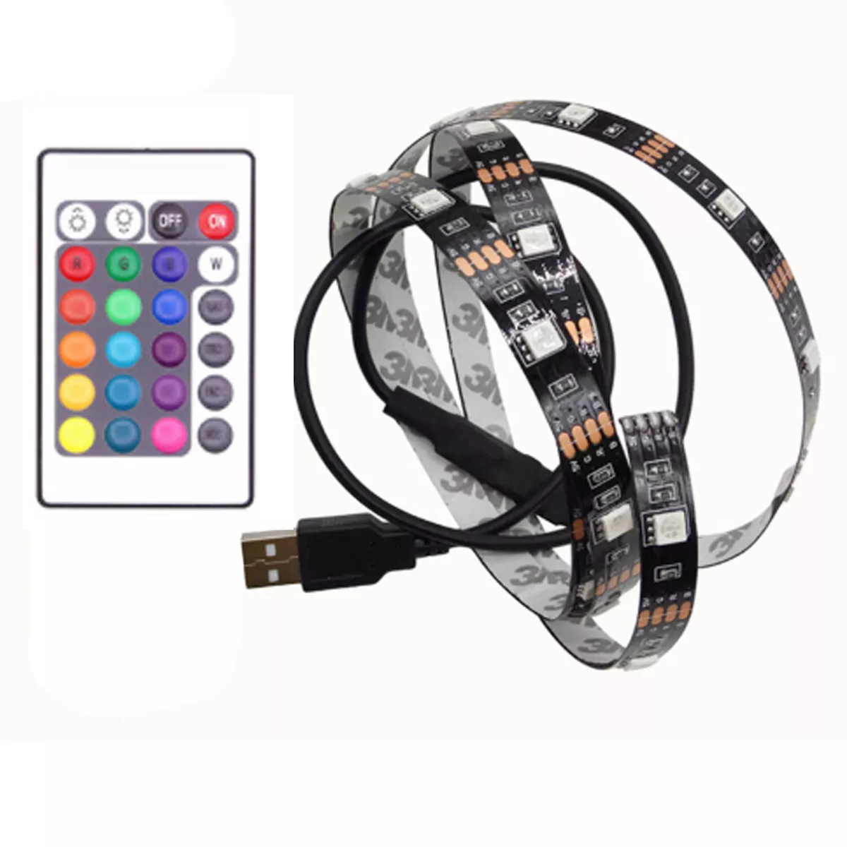 USB Powered RGB Color Change 5050 LED Strips Computer TV PC Back Light Kit  DC 5V