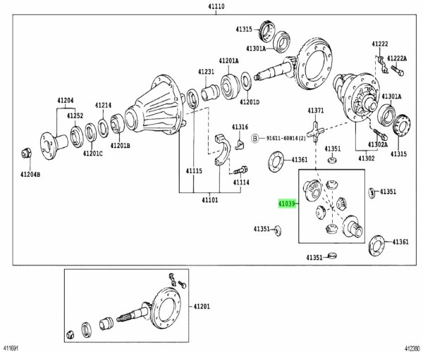 TOYOTA FJ CRUISER LX450 Gear Kit Differential Genuine JDM 41039