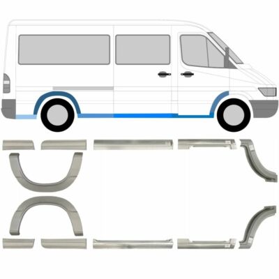 Für Mercedes Sprinter 95-06 Mittel 12x Schweller Reparaturblech Kotflügel Satz