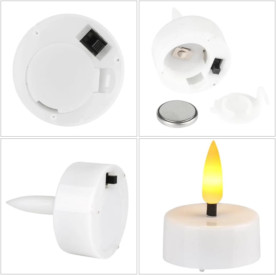 LED Tea Light Candles with Timer Flickering Flame 12Pcs Battery Operated Realist - Image 2 of 4