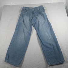 VINTAGE Paco Jeans Mens 34x31 Blue Embroidered Baggy Loose Hip Hop Y2K