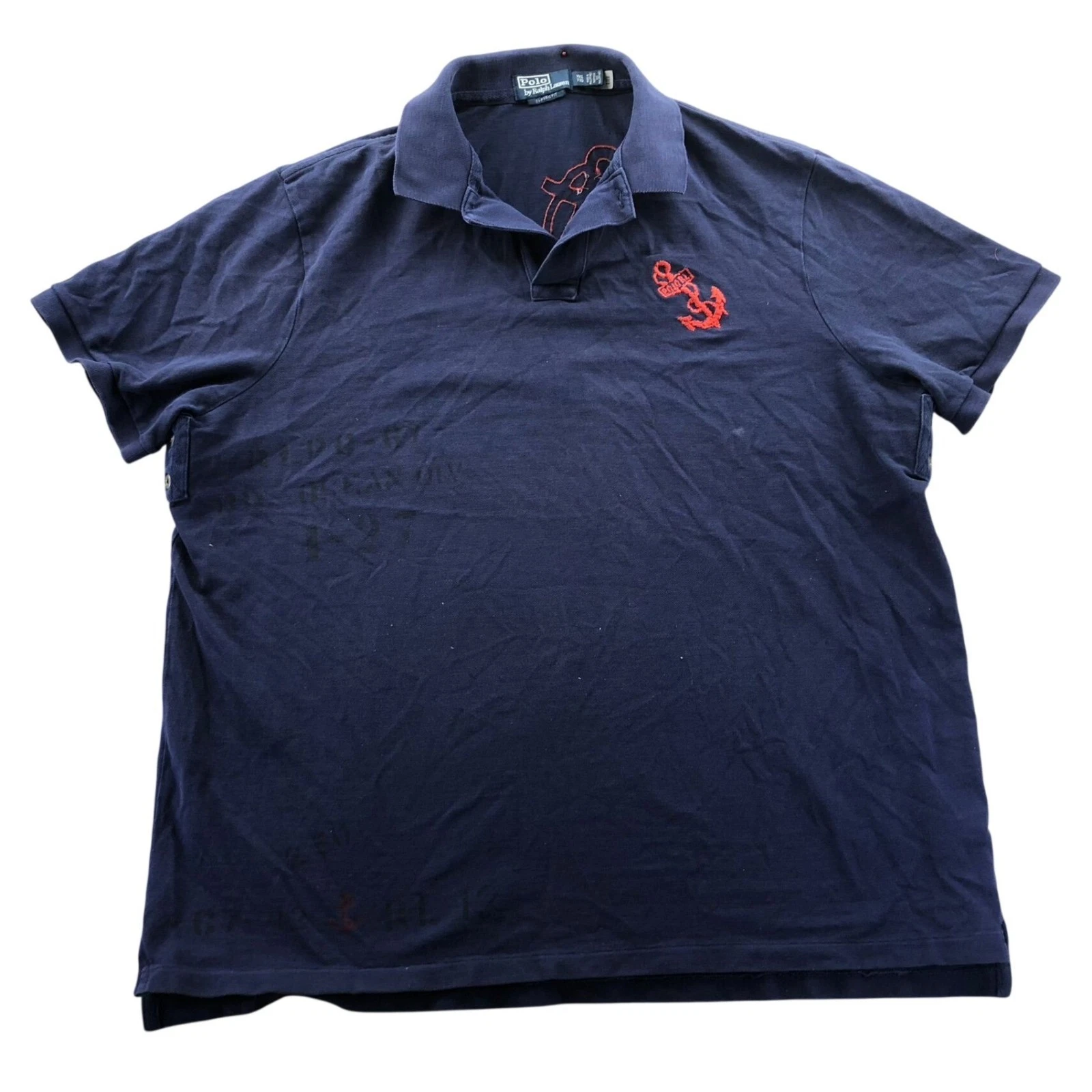 Polo Ralph Lauren Mens Polo Shirt XXL Navy Blue Classic Fit Anchor USRL Casual