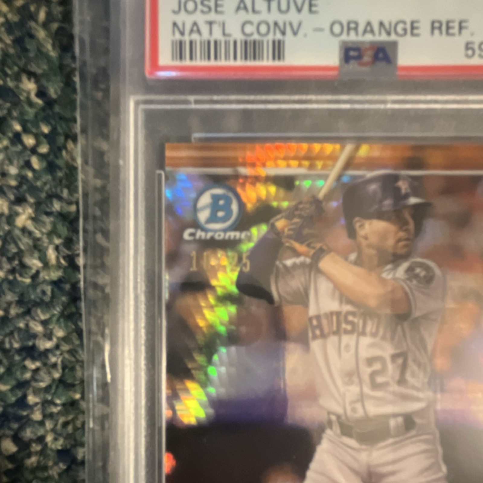 2019 Bowman Chrome Jose Altuve Orange Refractor #BNR-JAL PSA 9 /25 POP 1 view 3