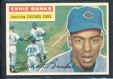 1956 Topps #15 ERNIE BANKS Chicago Cubs, Looks EX-MT  ~ VG+ (wrinkle)