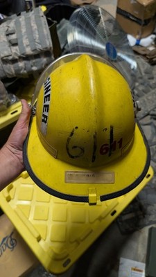 Vintage Cairns Bros Engineer Helmet 611 Flip Visor Firefighter Hard Hat Gear