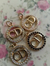  Lot of 4 Dior Stamped Gold Tone Button  Zipper Pull 