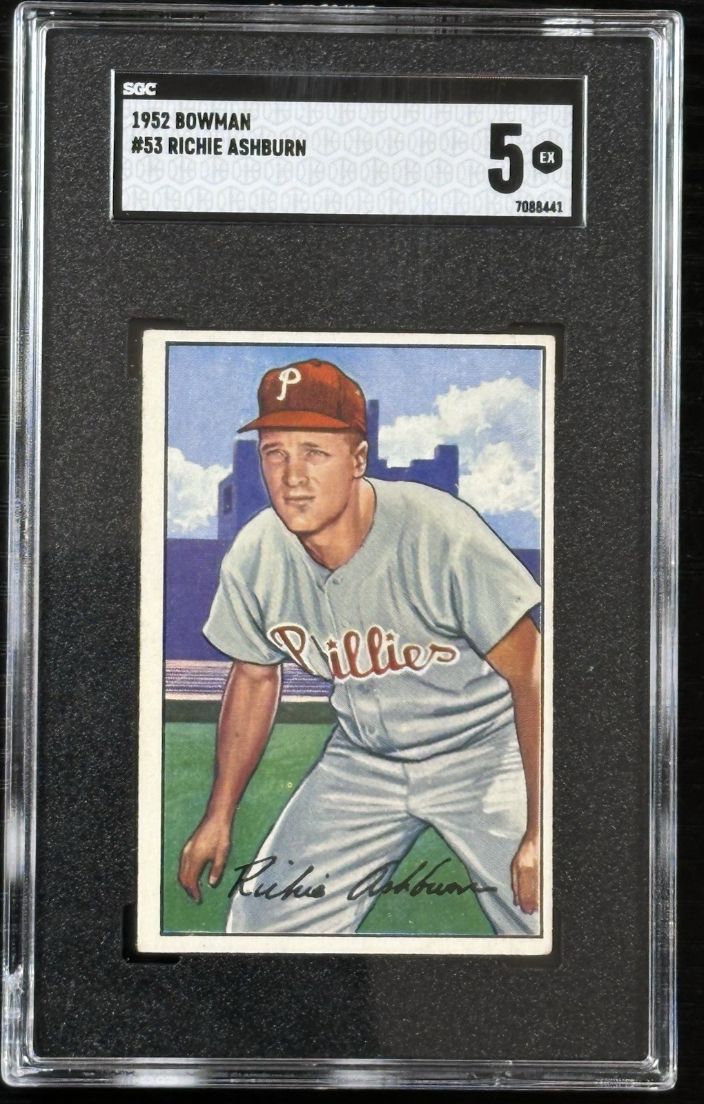 1952 Bowman RICHIE ASHBURN #53 SGC 5 Phillies HOF