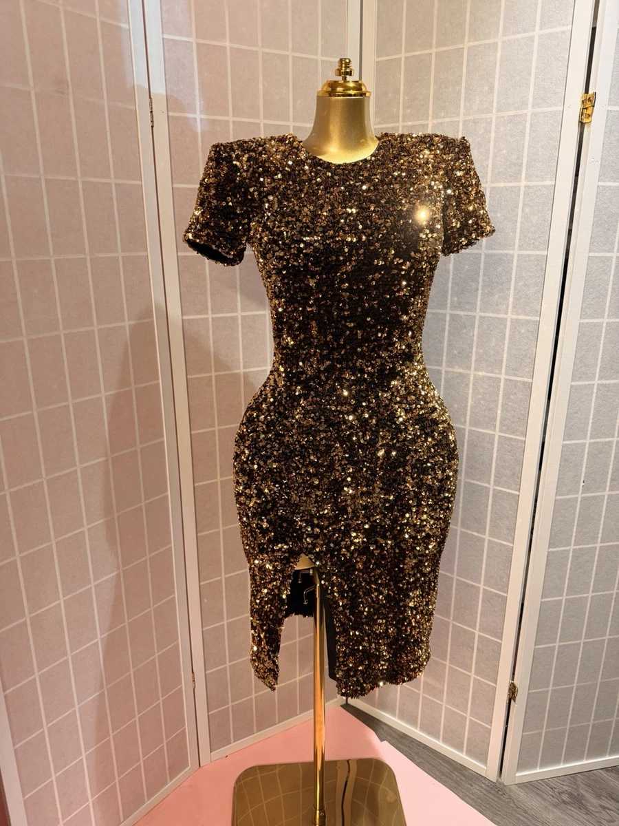 slim fit dress slacks Sherri Hill Metallic Lace Cocktail Dress 56818 Gold / 0 main image 1