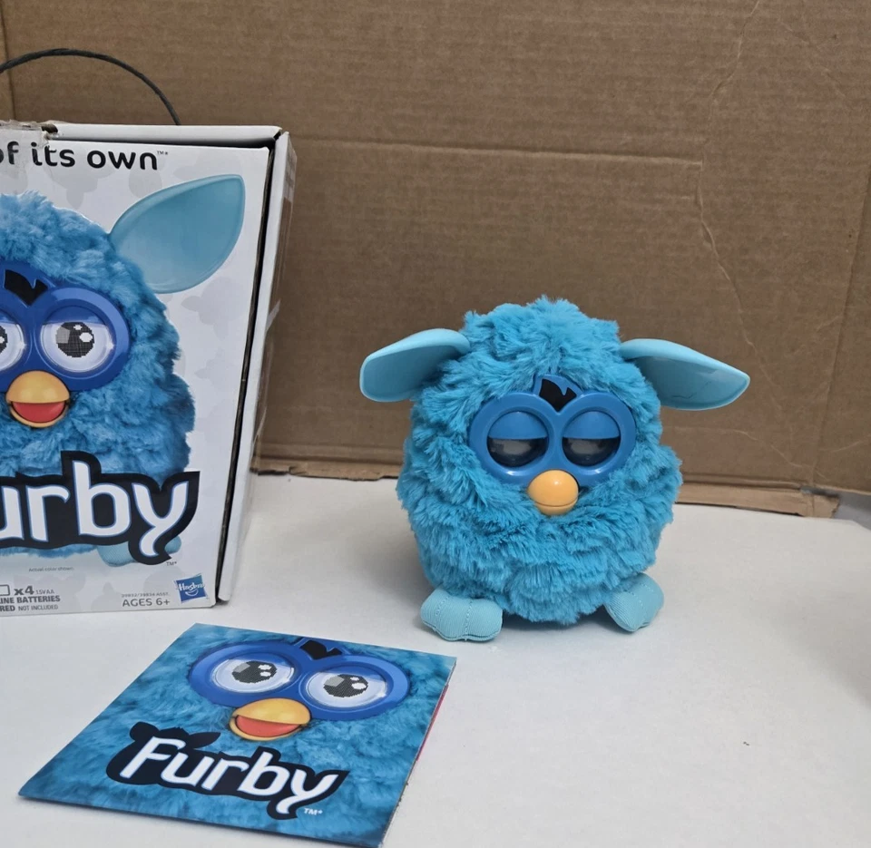 Hasbro FURBY 2012 Mind of Its Own Teal Blue WORKS Plush Sleeps Talks Moves Box - Image 2 of 4