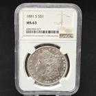 1881-S MS-63 BETTER DATE MORGAN SILVER DOLLAR - NICE COIN! NGC GRADED