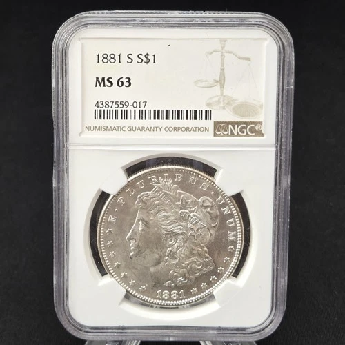 1881-S MS-63 BETTER DATE MORGAN SILVER DOLLAR - NICE COIN! NGC GRADED