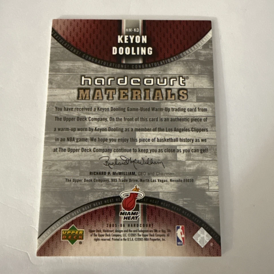 2005-06 Upper Deck Hardcourt Hardwood Materials Keyon Dooling #HM-KD - Image 4 of 4