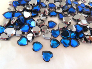 36 Swarovski Heartshape Flatbacks 10mm Bermuda Blue. 4816/2