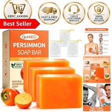 Persimmon Bar Soap 3-Pack - Refreshing Odor Control for Men Women