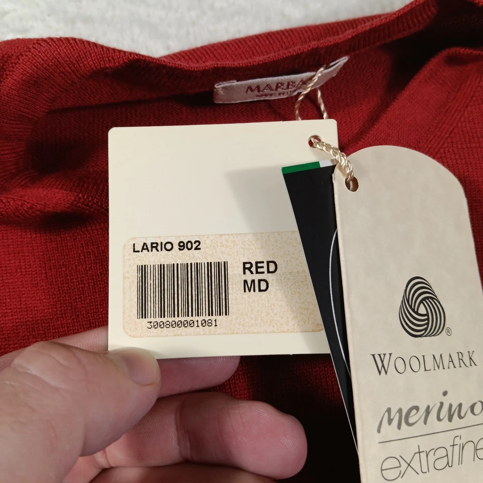 Marbas Sweater Mens Medium Red Masters Tournament Augusta Merino Wool NWT - Image 4 of 4