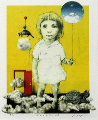 Fumiko Yagi Y20 ''The Turtle and I   6r'' Original Lithograph Print Unframed