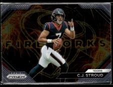 2023 Panini Prizm #F-10 C.J. Stroud Fireworks Rookie RC Football Card 1003M