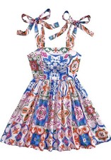 Floerns Women's Summer Floral Tie Shoulder Cami Dress Flare Hem Boho Mini Dress.