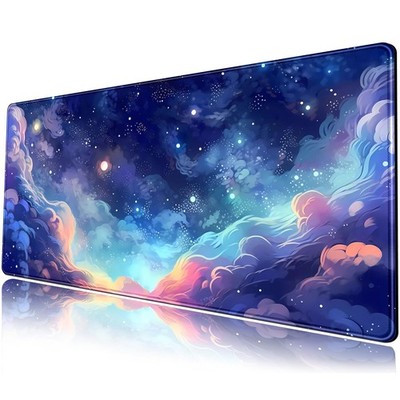 Pastel Anime Space Desk Mat Nebula View Cute Aesthetic Desk Pad Stars Galaxies D