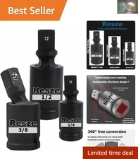 Universal Joint Swivel Socket Set - Durable 1/4, 3/8 & 1/2 Inch Adapters