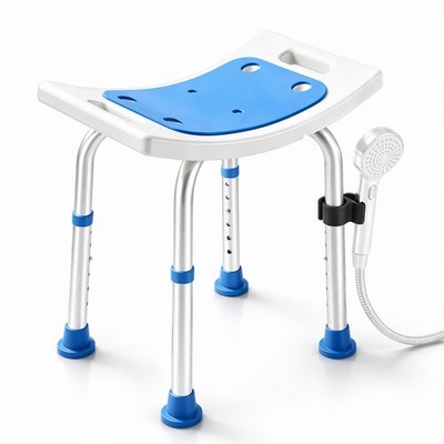 REHAND Shower Chair,Adjustable Bath Stool with Suction Feet, Supports 400 lbs