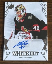 Mads Sogaard - 2022-23 UD SPX Hockey - White Out Rookie Auto #WOR-MS