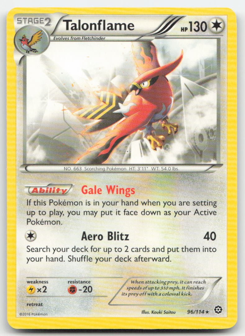 Talonflame 96/114 XY - Steam Siege Pokemon TCG LP