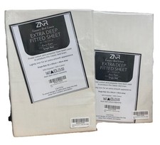 MIESZANKA X 2 POJEDYNCZE DOPASOWANE BARDZO GŁĘBOKIE PRZEŚCIERADŁA KOLOR KREMOWY GŁĘBOKOŚĆ 40CM MIESZANKA L45