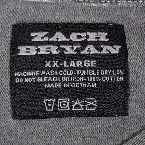 T-Shirt Zach Bryan Spell Out Log Burn Burn Burn 2023 Tour Konzert grau XXL - Bild 3 von 5