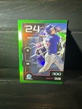 2025 Bowman Scouts Top 100 Matt Shaw Green Refractor /99 Chicago Cubs