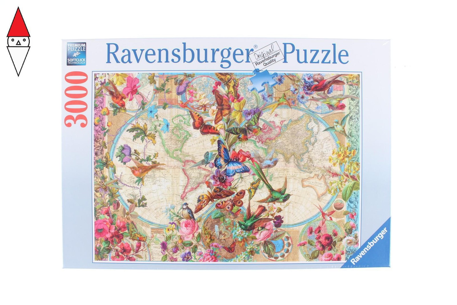 PUZZLE OGGETTI RAVENSBURGER MAPPAMONDO FLORA FAUNA 3000 PZ