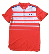 Nike Roger Federer 2016 Miami Indian Wells Polo Shirt rot Tennis RF Henley M