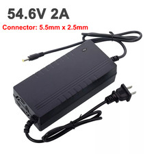 54.6V 2A Smart Charger DC 5.5x2.5mm Plug for 48V Electric Bicycle Li-ion Battery