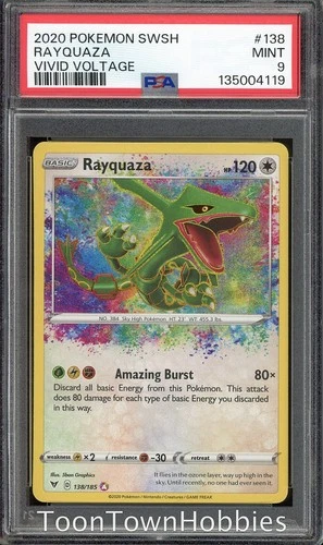 PSA 9 Pokemon - Rayquaza 138/185 Amazing Rare - Vivid Voltage