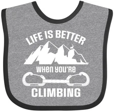 Inktastic Rock Climbing Mountains Baby Bib Hiking Ice Adventure Outdoors Infant