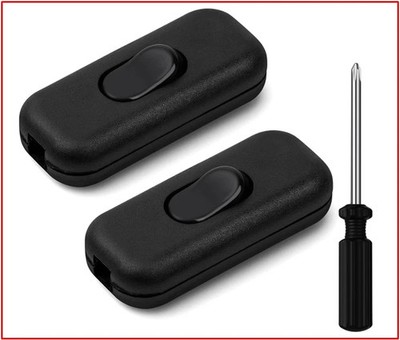 6A DP Inline Kabelschalter, 2er Pack Torpedoschalter, 2- oder 3-adrig zweipolig 250V