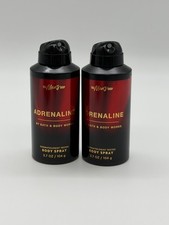 Bath Body Works Men's ADRENALINE Body Spray- Set of 2