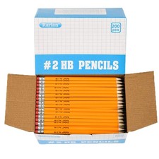 Rarlan Wood-Cased 2 HB Pencils, Pre-sharpened, 200 Count Pack of 1 , Black