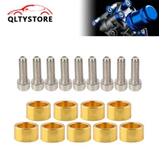 9Pcs M8x1.25 Spacer Decorative Cup Spacer Set Gold Anodised Aluminium Spacer