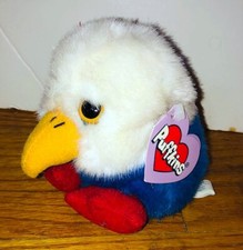 VIntage Puffkins Patriot American Eagle Red White Blue Plush NWT